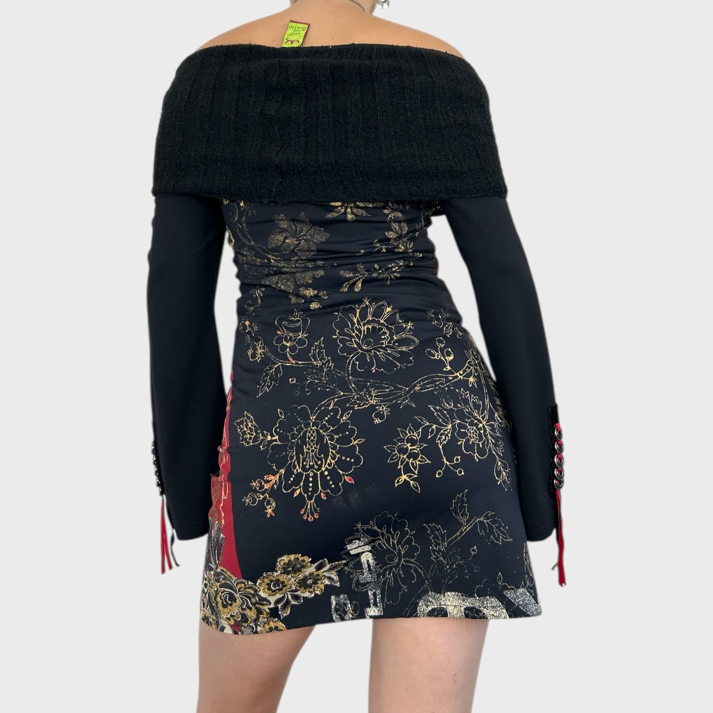Save the Queen Off-Shoulder Mini Dress - S/M