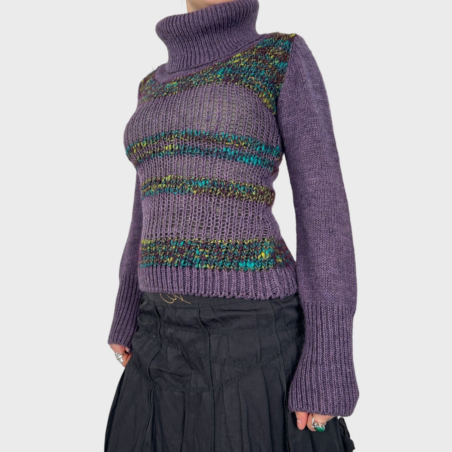 Vintage Chunky Knit Roll Neck Jumper - S