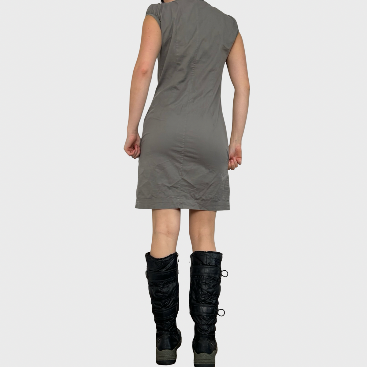 Cop Copine High Neck Button Dress - S/M