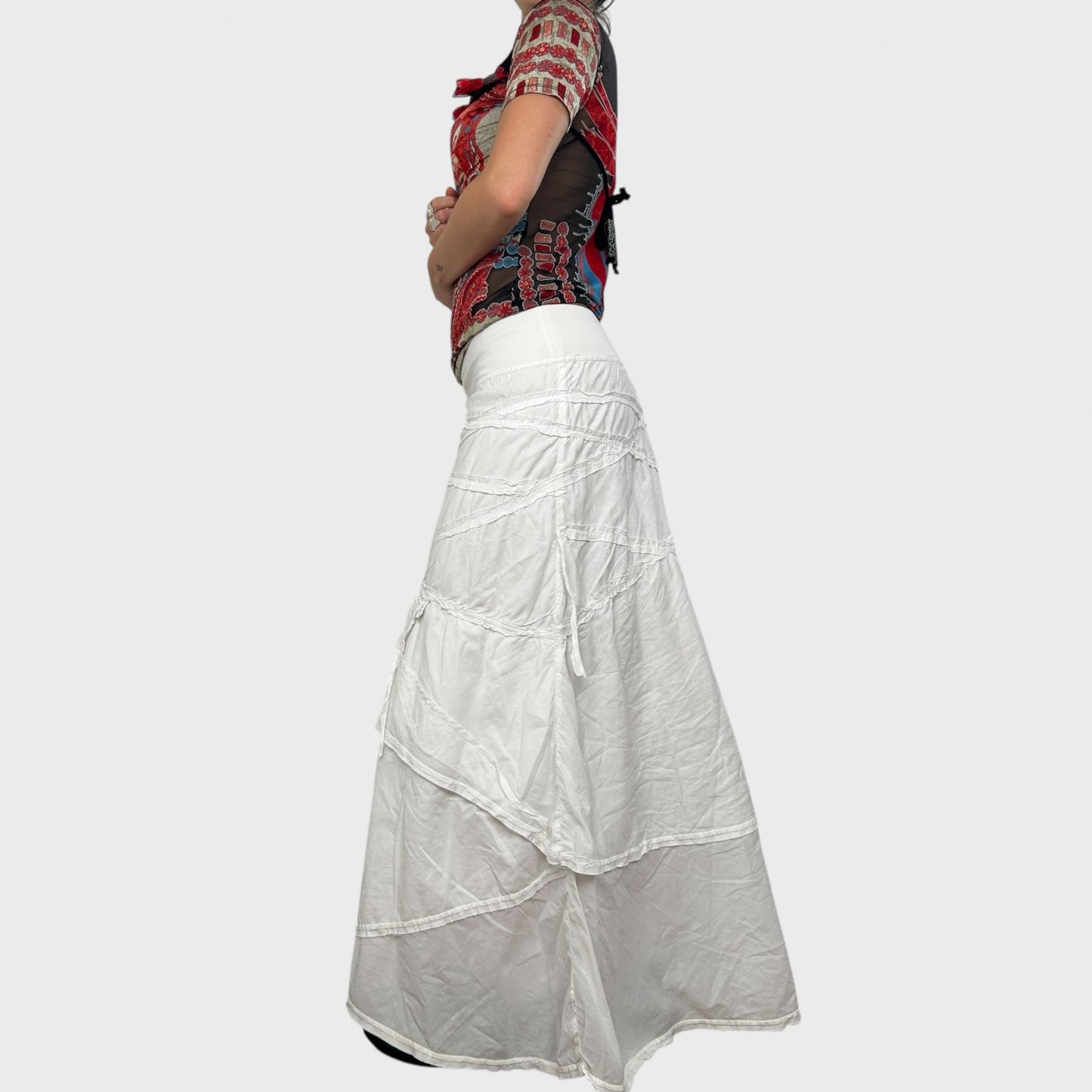 White Cop Copine Layered Maxi Skirt - S/M