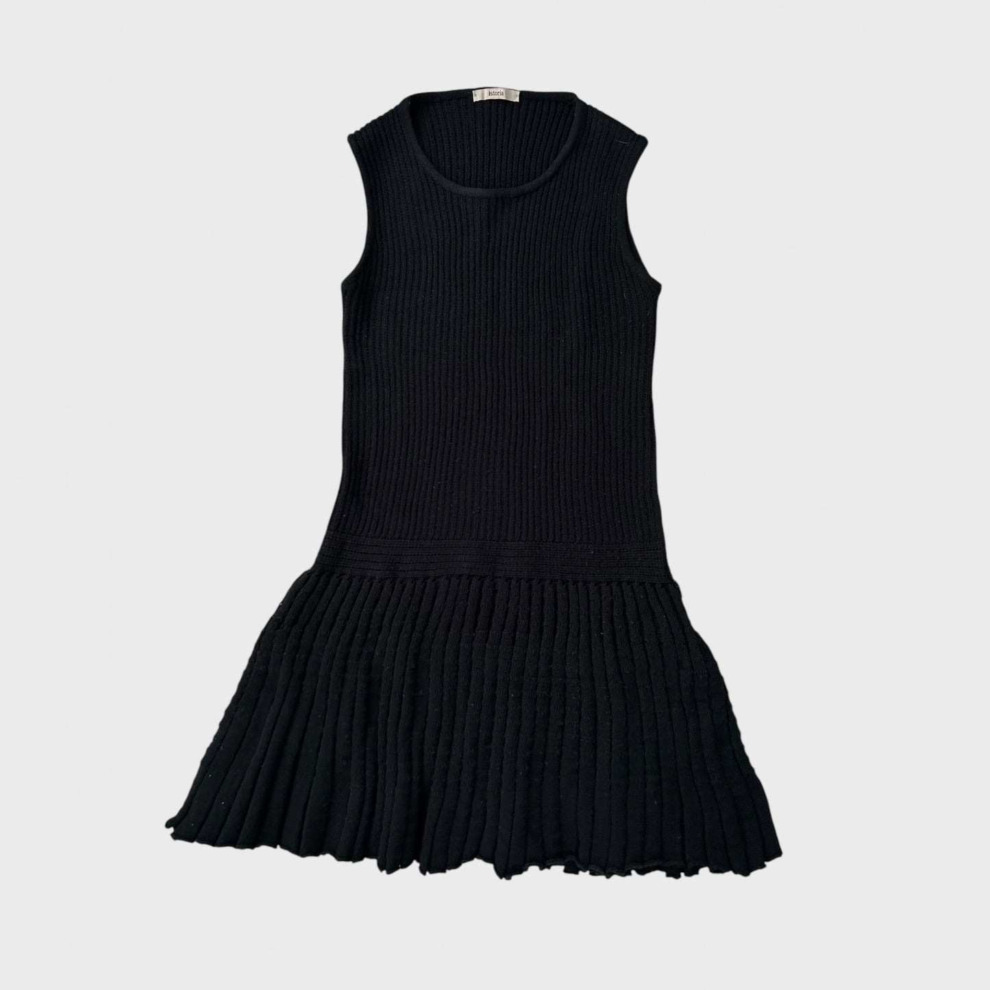 Black Knitted Drop Waist Midi Dress
