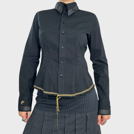 Cop Copine Black Button Up Shirt - S