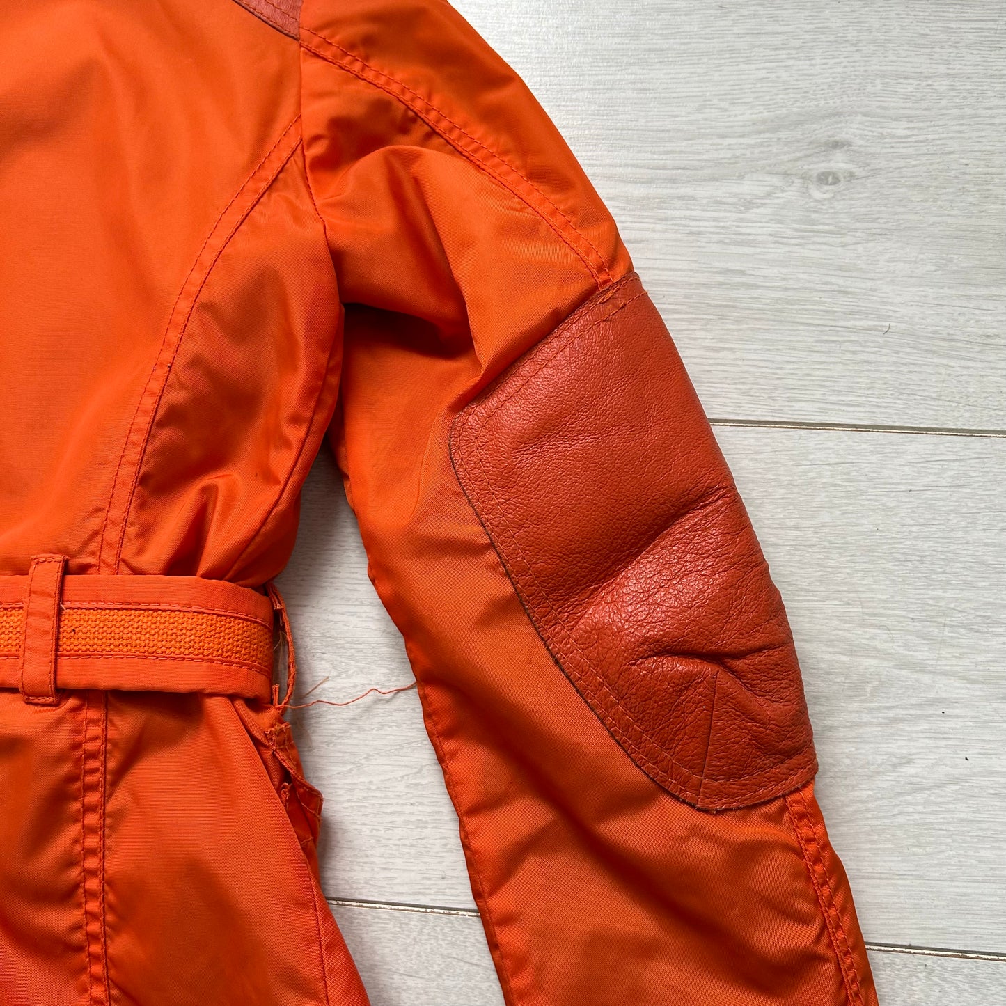 Roberto Cavalli orange tech moto jacket