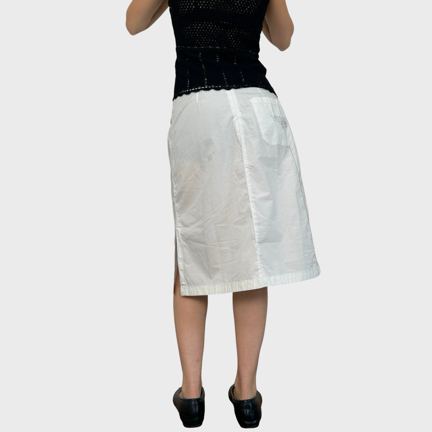 Cop Copine White Graphic Spell Out Midi Skirt - M/L