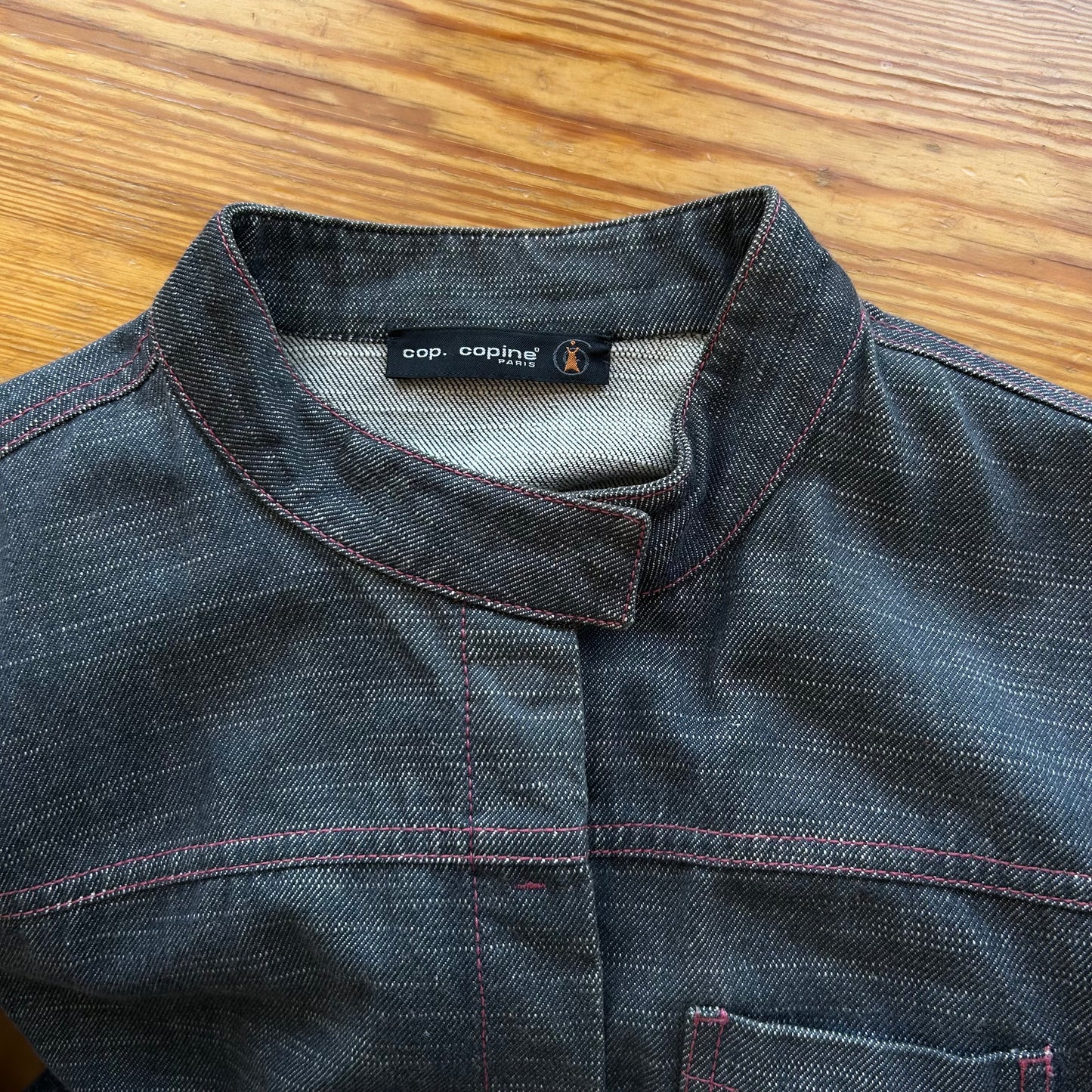 Cop Copine Blue & Pink Denim Jacket - M