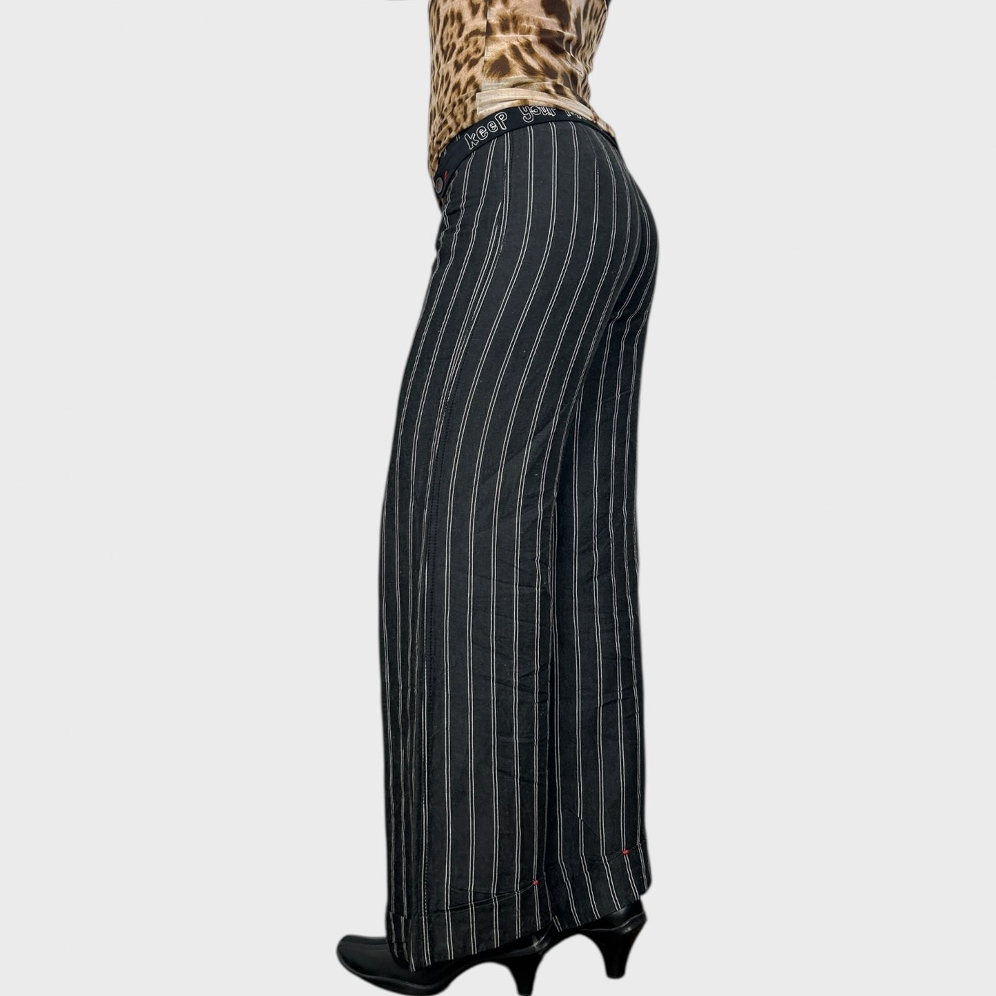 Cop Copine Wide Leg Striped Trousers - S