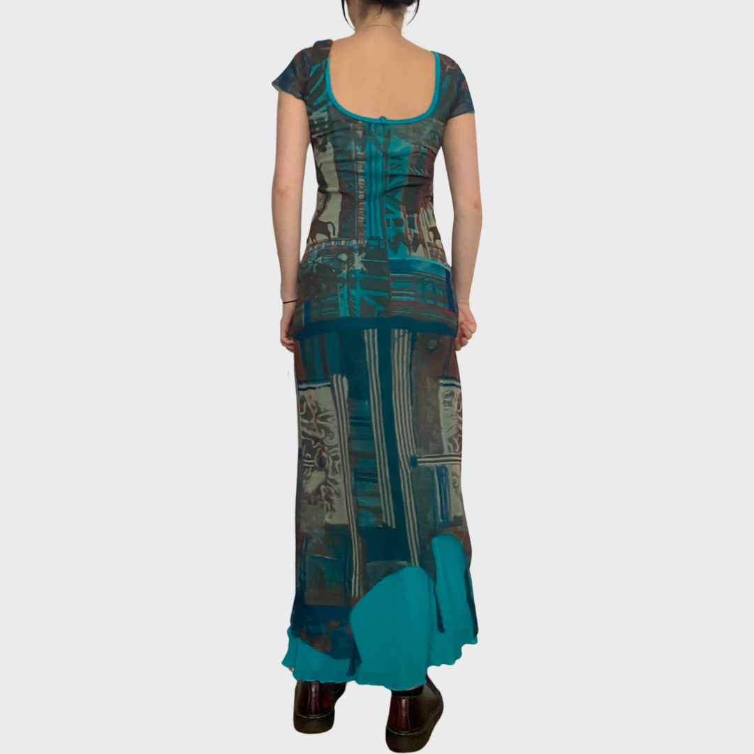 Save the Queen mesh maxi dress