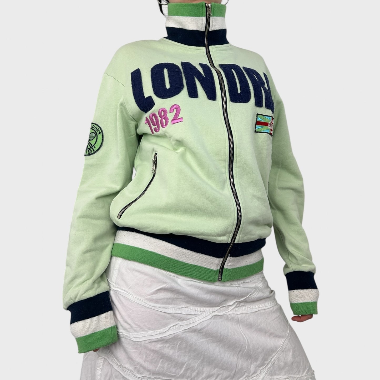 Vintage London Zip Up Jumper - M