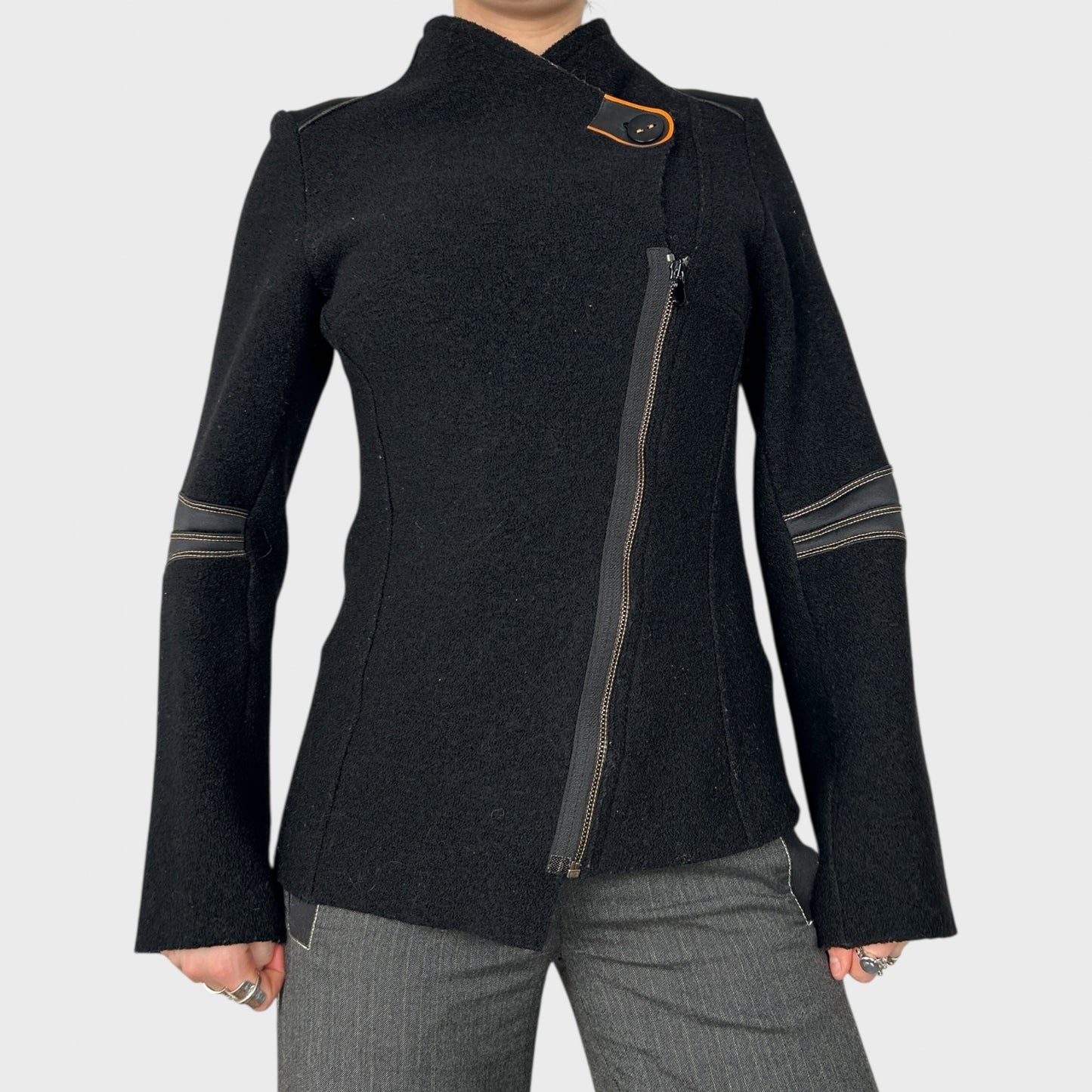 Cop Copine Asymmetric Zip Coat - S/M