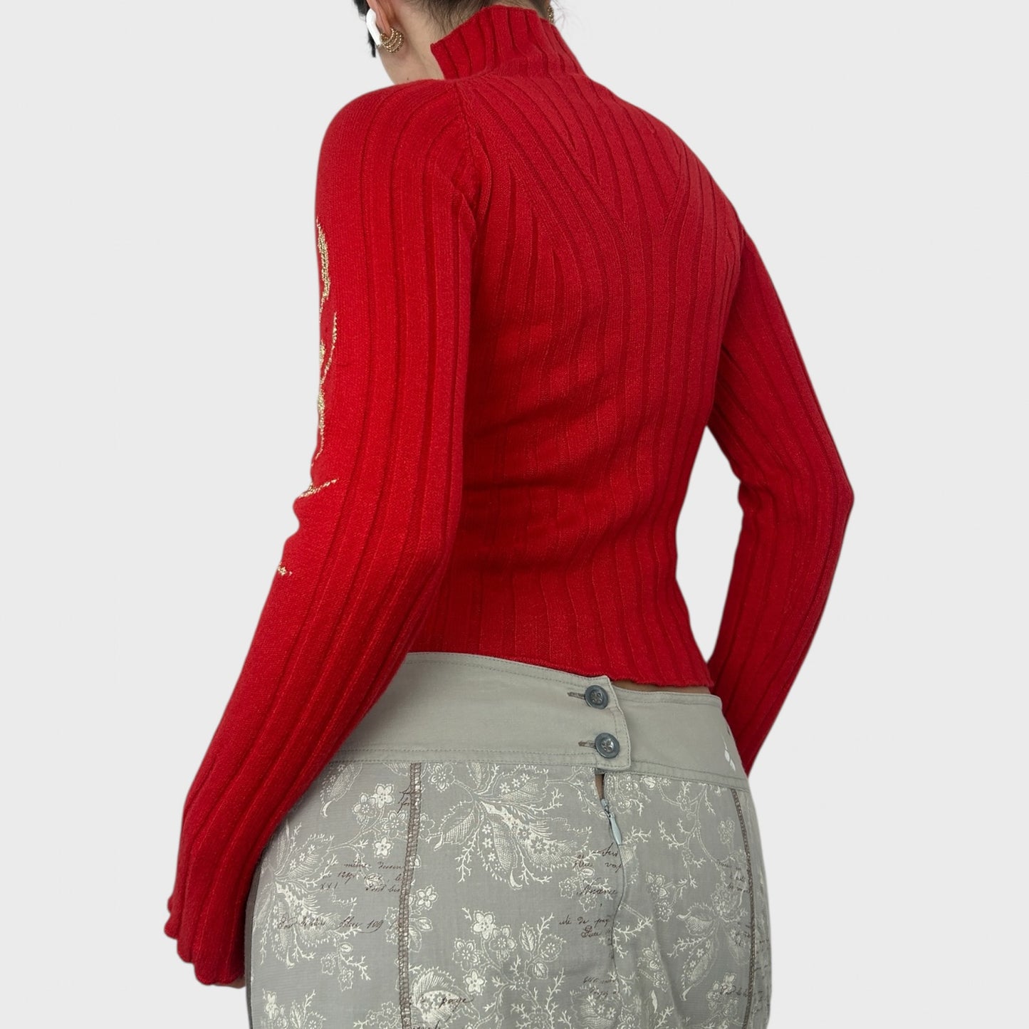 Roberto Cavalli Red Graphic Knit Jumper - XS/S