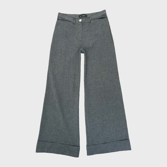 Cop Copine Grey Wide Leg Tailored Trousers - S
