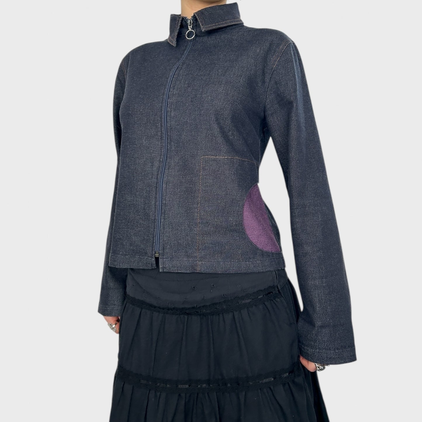 Cop Copine Denim Zip-Up Jacket - M