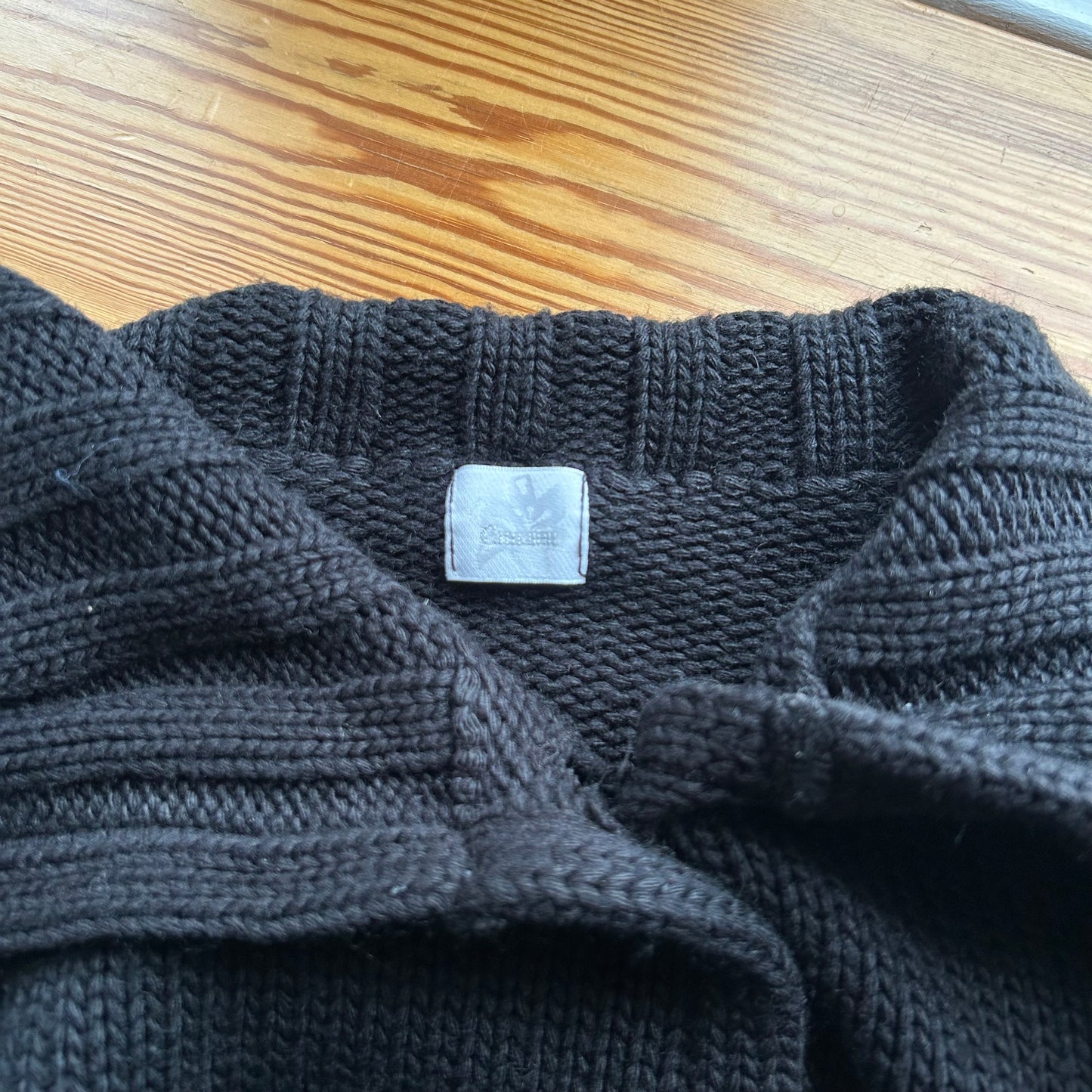 Black Chunky Button Knit Jumper - M