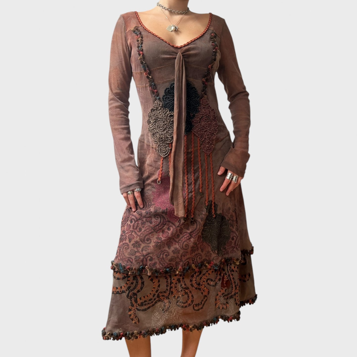 Save the Queen Double Layered Mesh Midi Dress