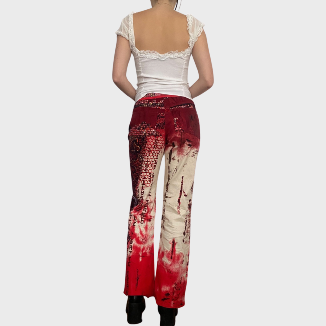 Vintage Legatte graphic print trousers