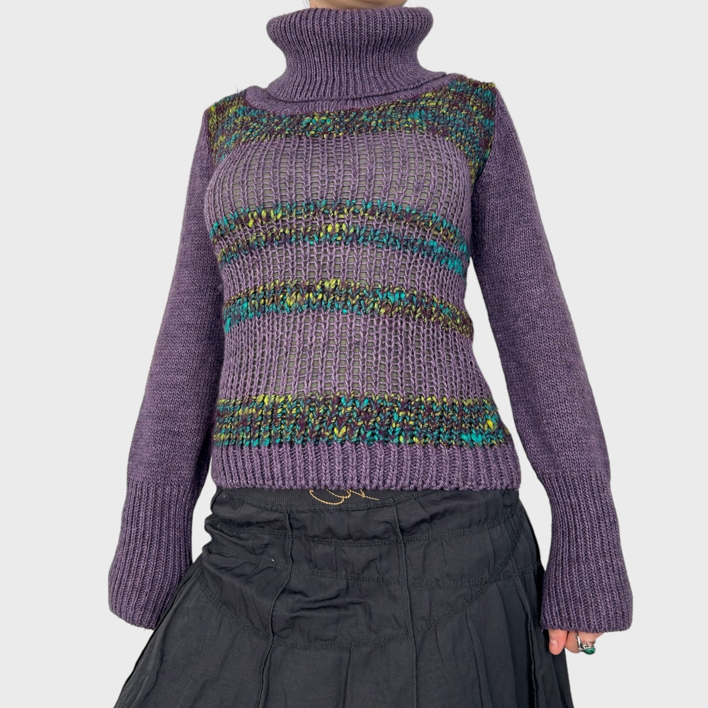 Vintage Chunky Knit Roll Neck Jumper - S