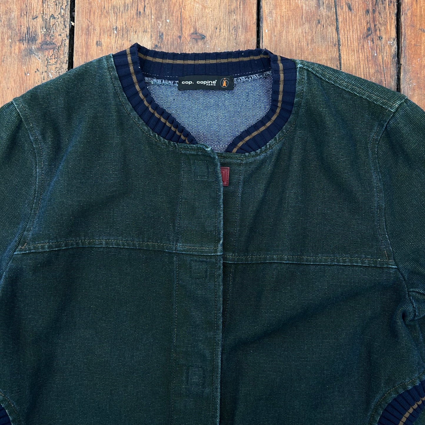 Cop Copine Faded Denim Bomber Jacket - M