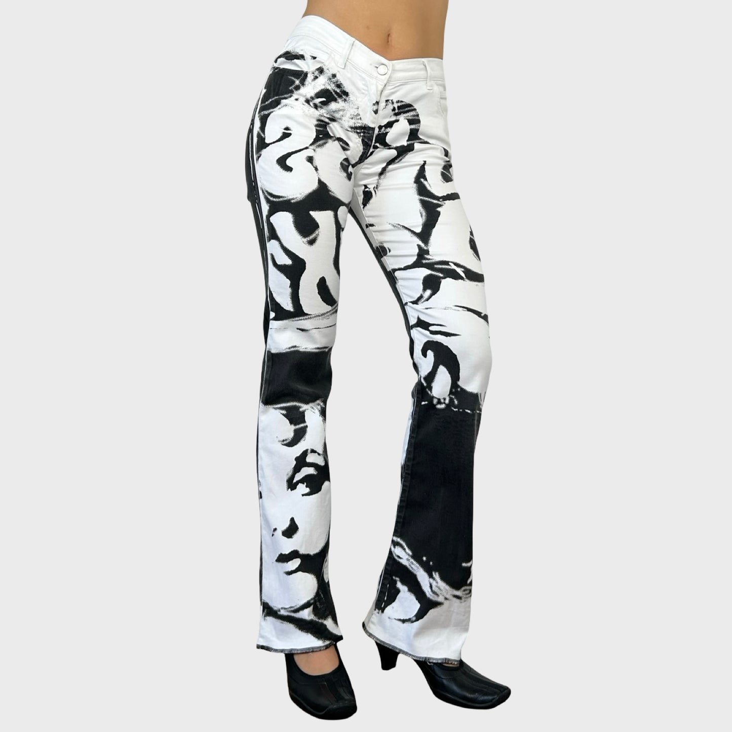 Miss Sixty Graphic Face Print Jeans - S/M