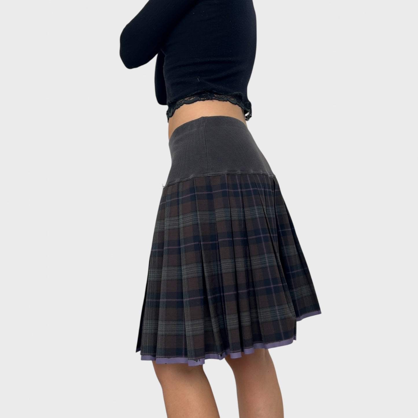 Cop Copine Checked Midi Skirt - S/M