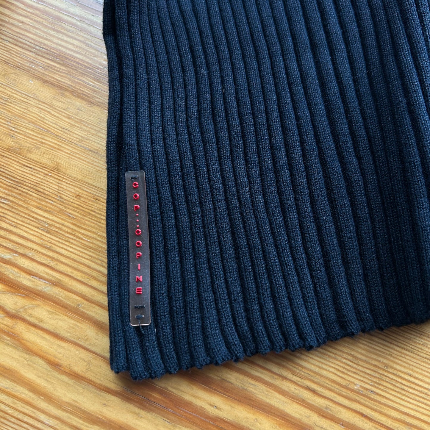 Cop Copine Bi-Material Knit Roll Neck Top - S