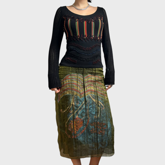 Vintage Save the Queen Graphic Midi Dress