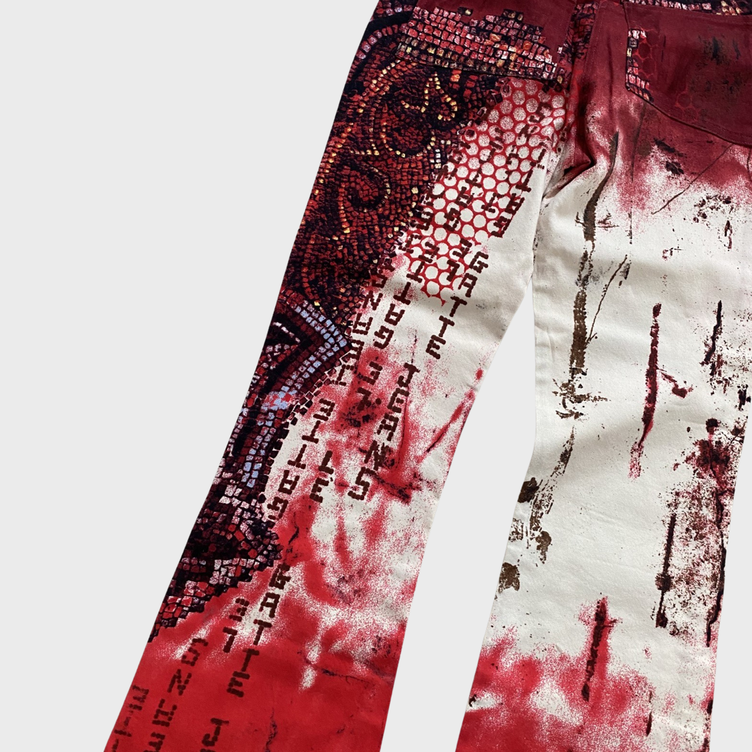 Vintage Legatte graphic print trousers