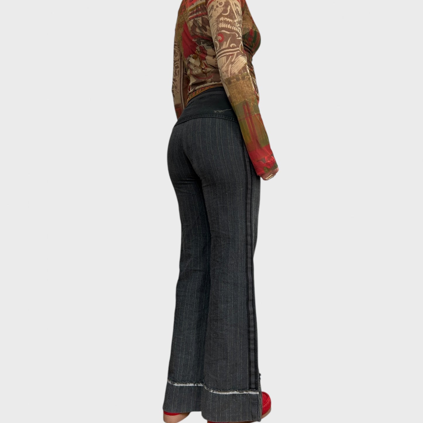 Cop Copine Pinstripe Belt Trousers