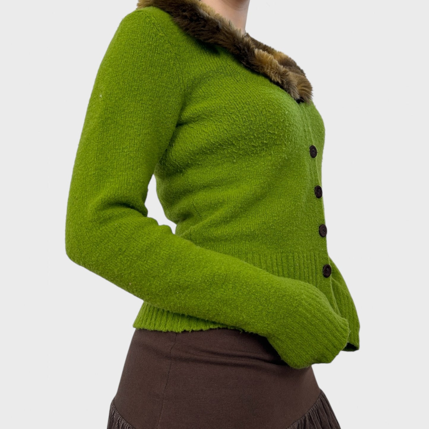 Miss Sixty Green Button Cardigan - M