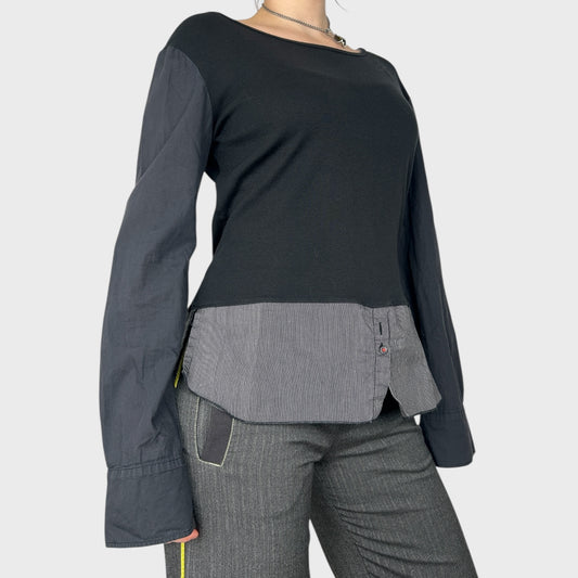 Cop Copine Bi-Material Long Sleeve Top - M/L