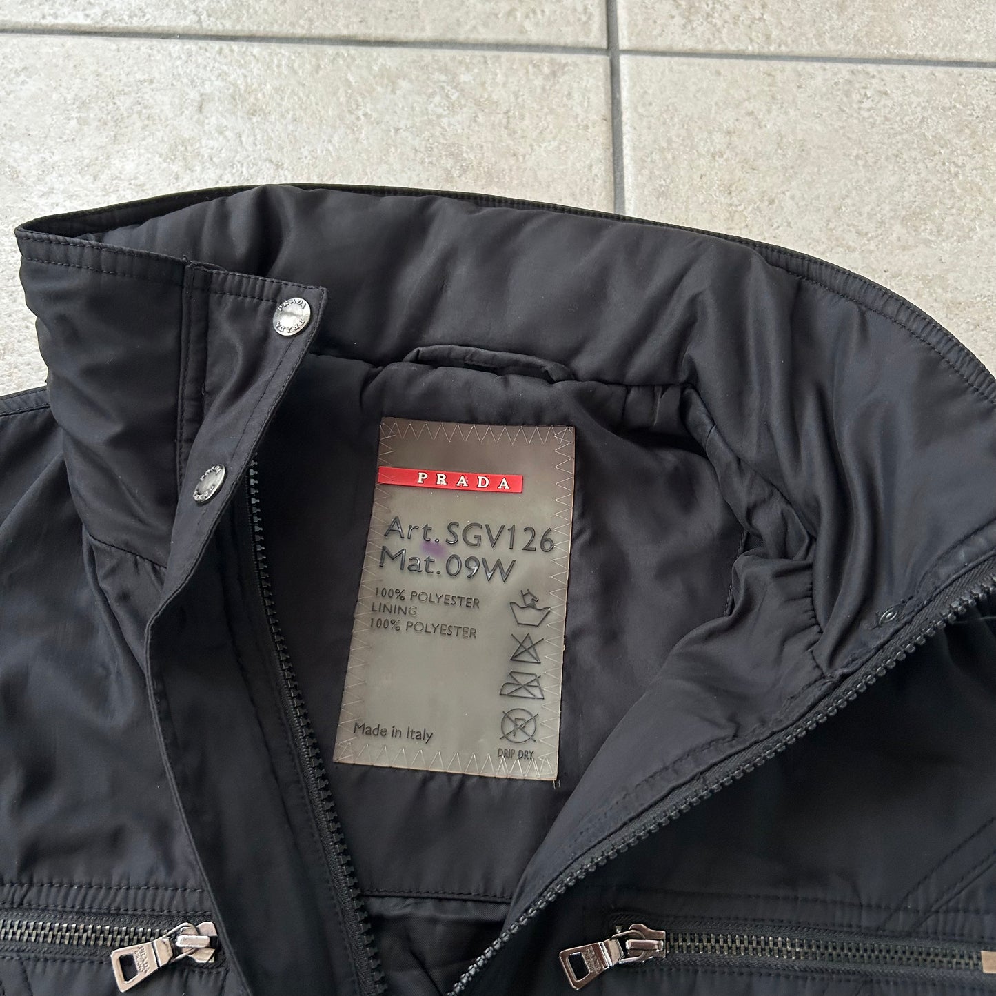 Black Vintage Prada Sport 2005 Technical Zip-Up Jacket