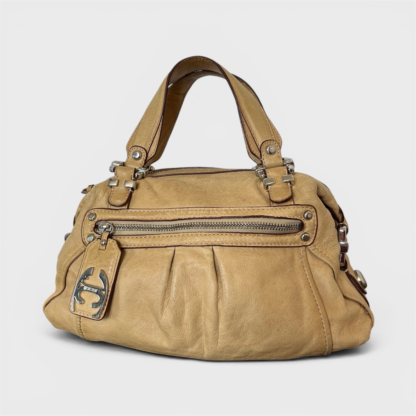 Roberto Cavalli Tan Leather Handbag