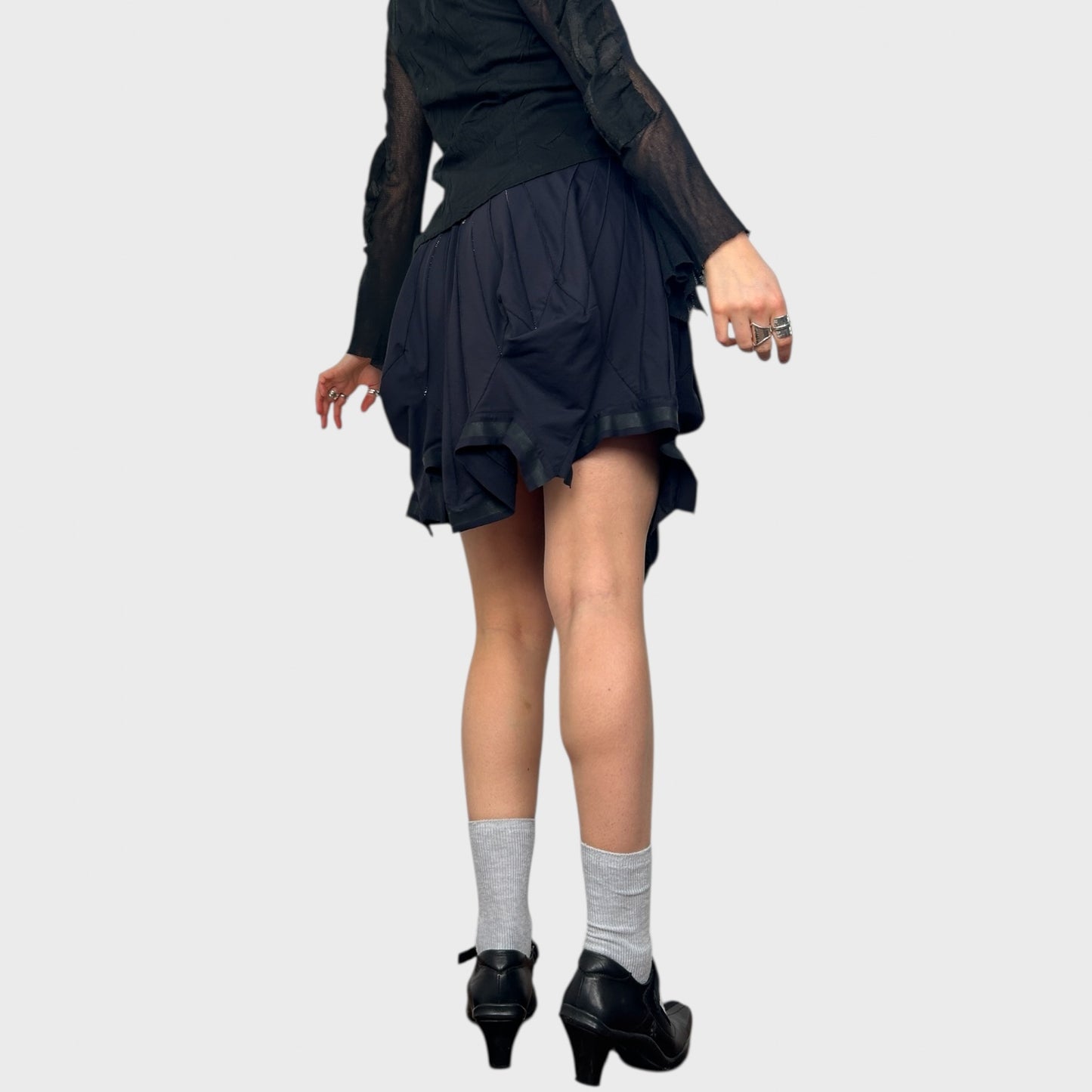 Marithé + François Girbaud Ruffle Ruched Mini Skirt - S