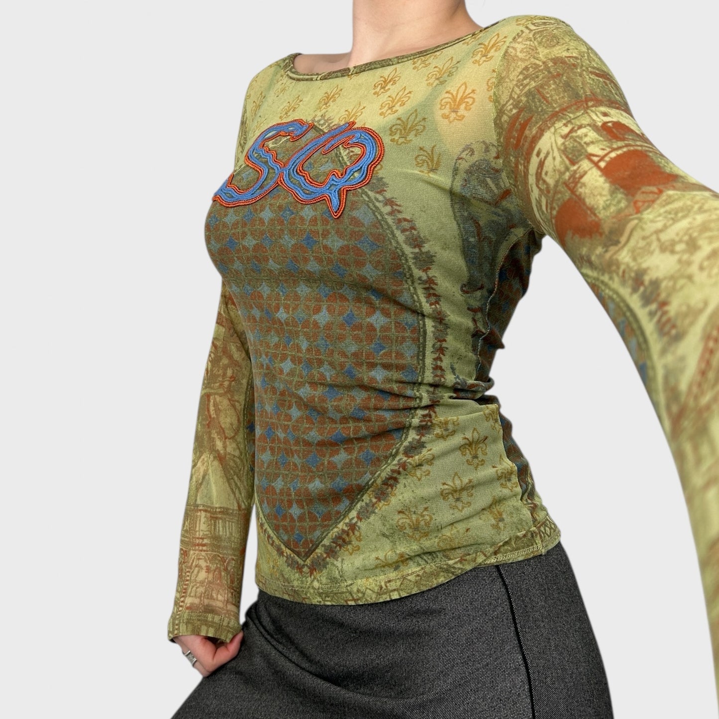 Save The Queen Rare Graphic Mesh Top - S/M