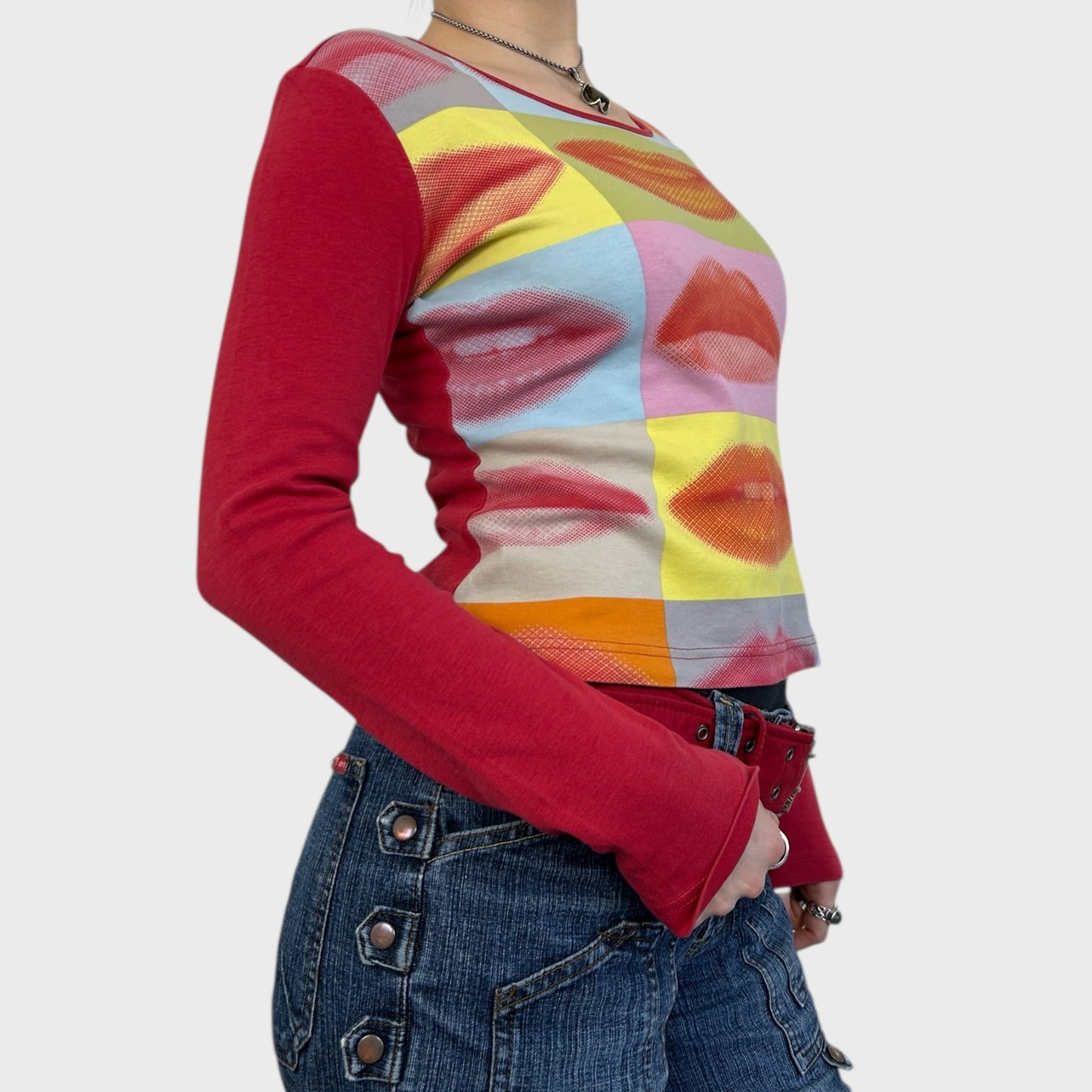 Vintage Long Sleeve Lips Top - S/M