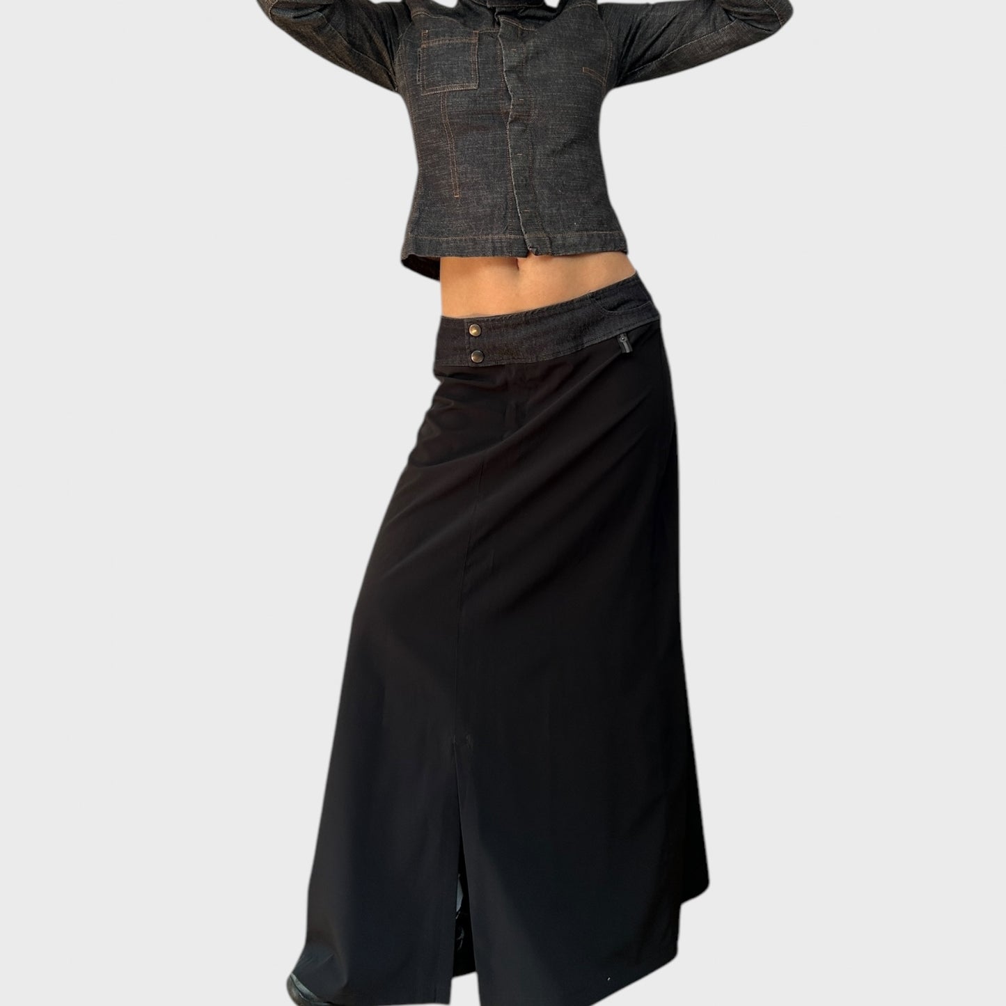 Cop Copine Bi-Material Maxi Skirt