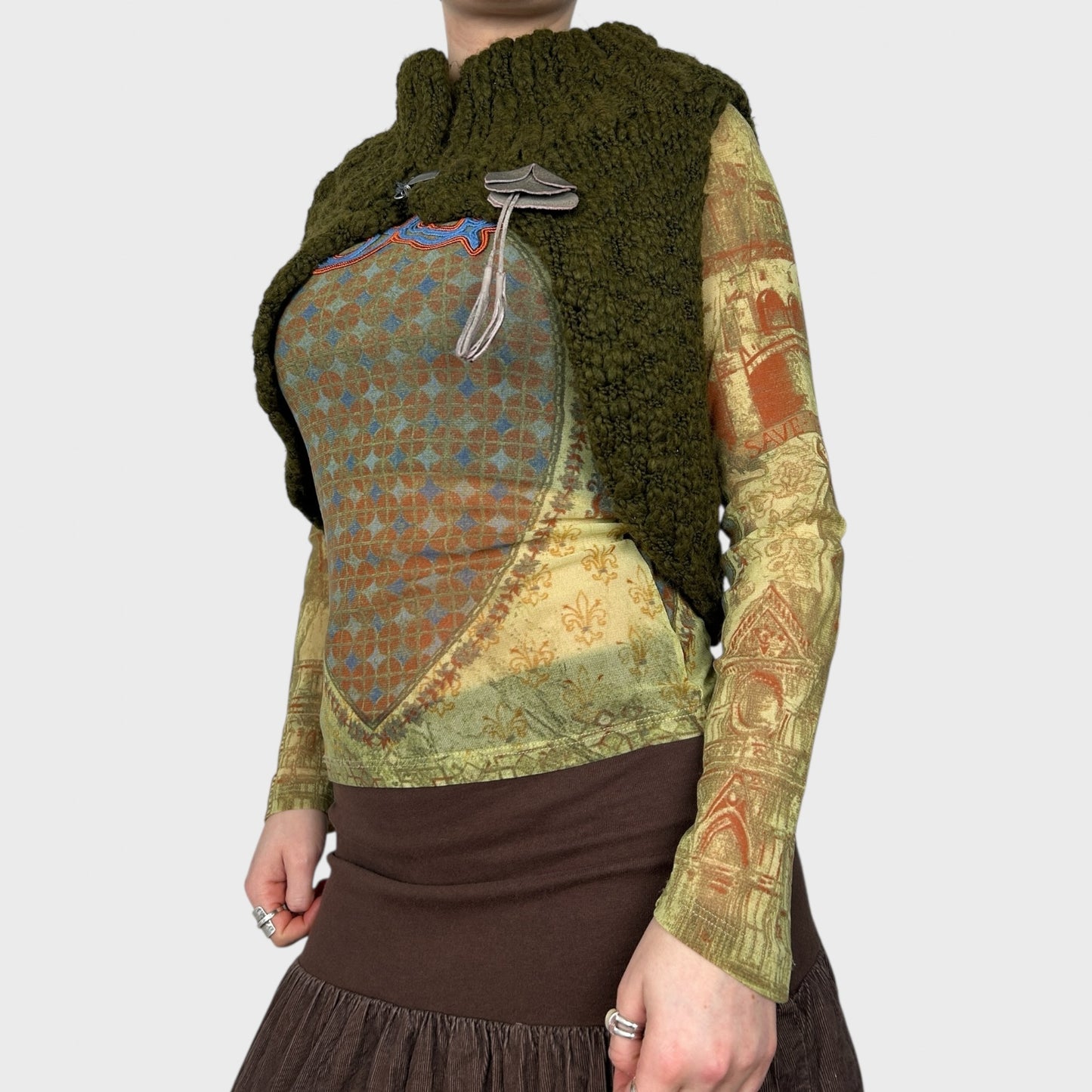 Cop Copine Khaki Bolero Knit - M