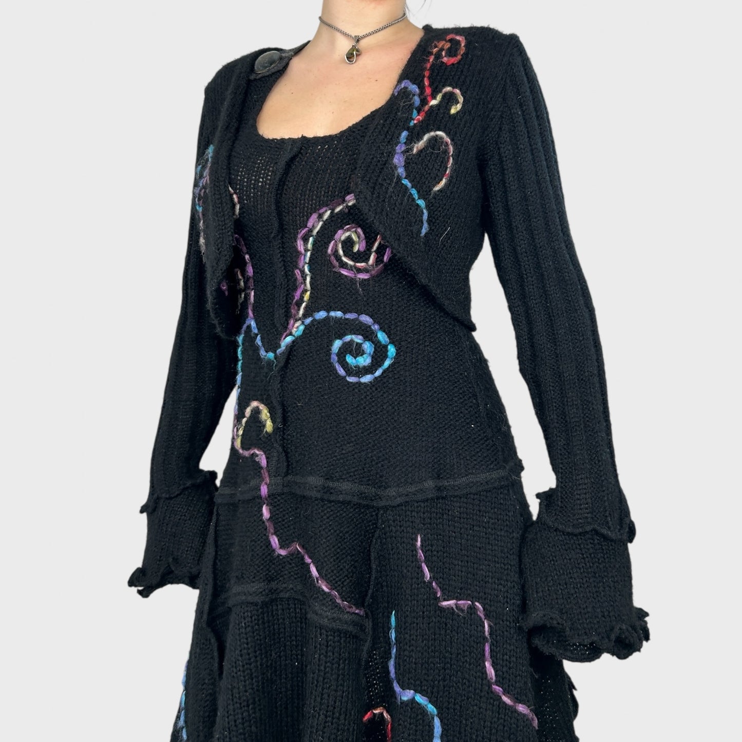 Vintage Knit Swirl Cardigan - M/L