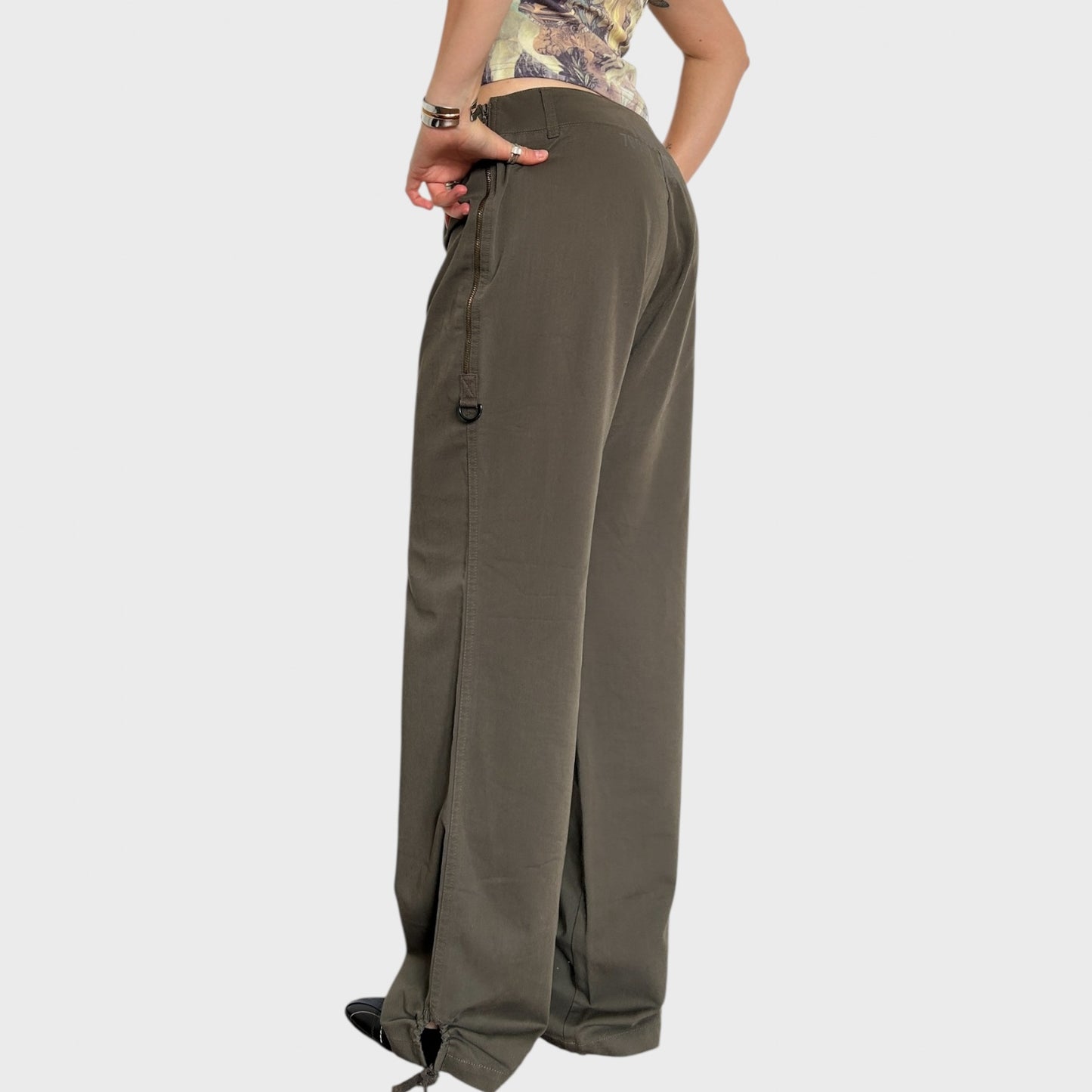 Cop Copine Khaki Straight-Leg Trousers