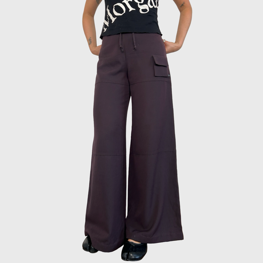 Cop Copine Burgundy Wide Leg Trousers - S