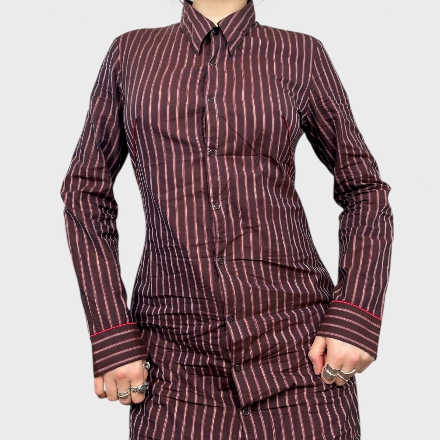 Cop Copine Striped Button Maxi Dress - S