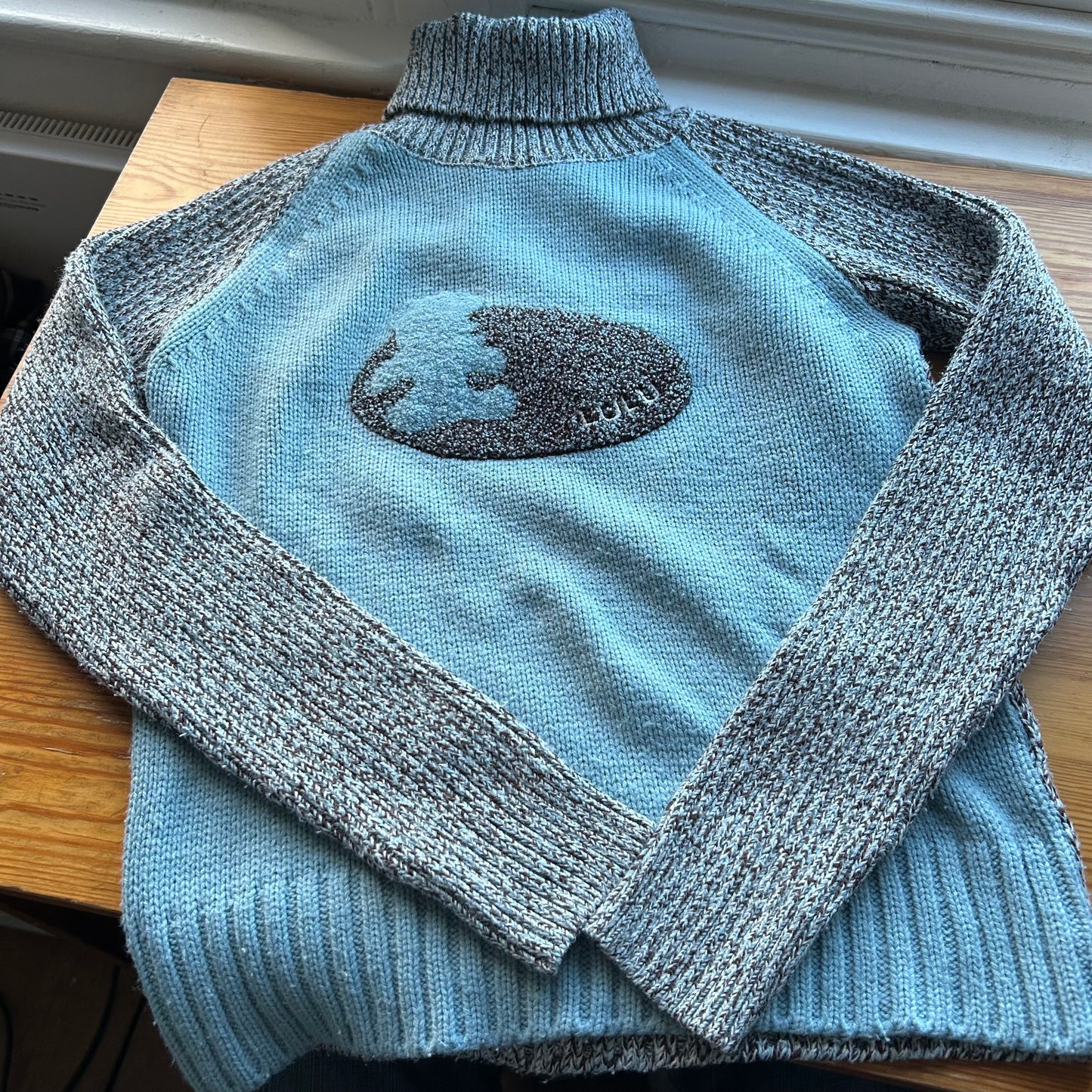 Vintage Teddy Roll Neck Knit Jumper - S