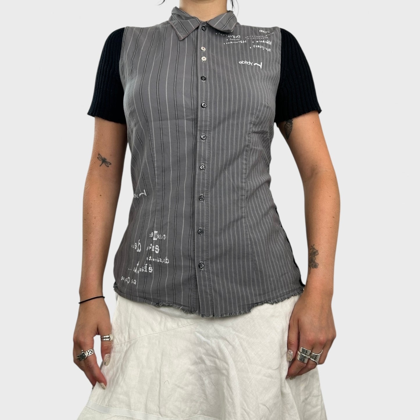 Cop Copine Bi-Material Short Sleeve Shirt - S