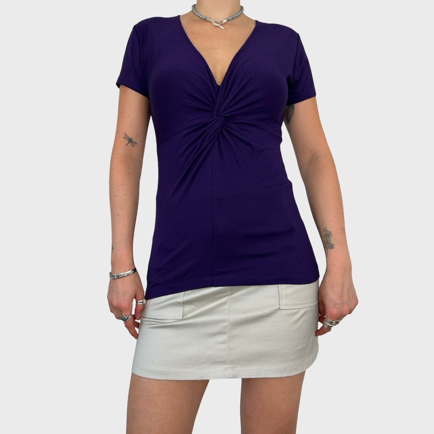 Roberto Cavalli Mesh Back Logo Print Top - M