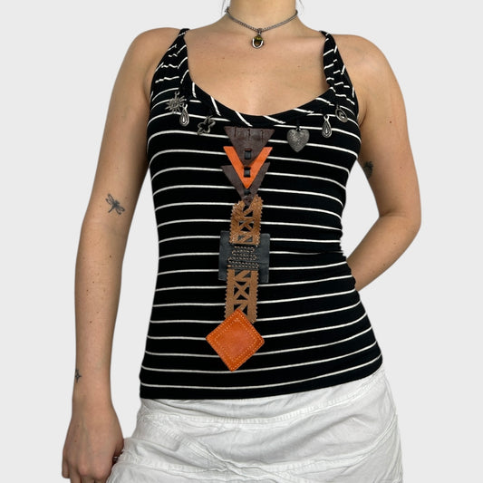 Save the Queen Striped Crossover Strap Tank - M/L
