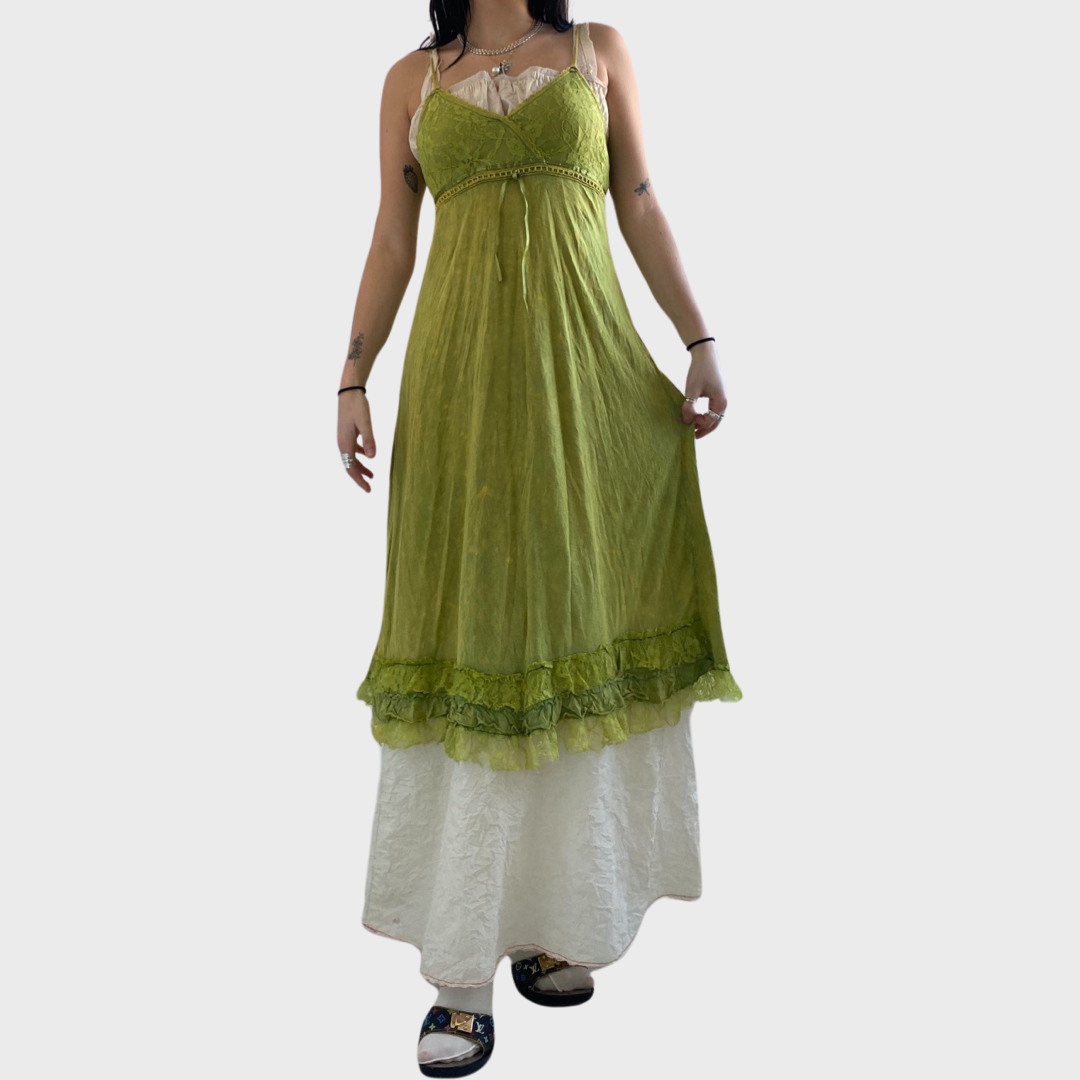 Green lacy strappy dress