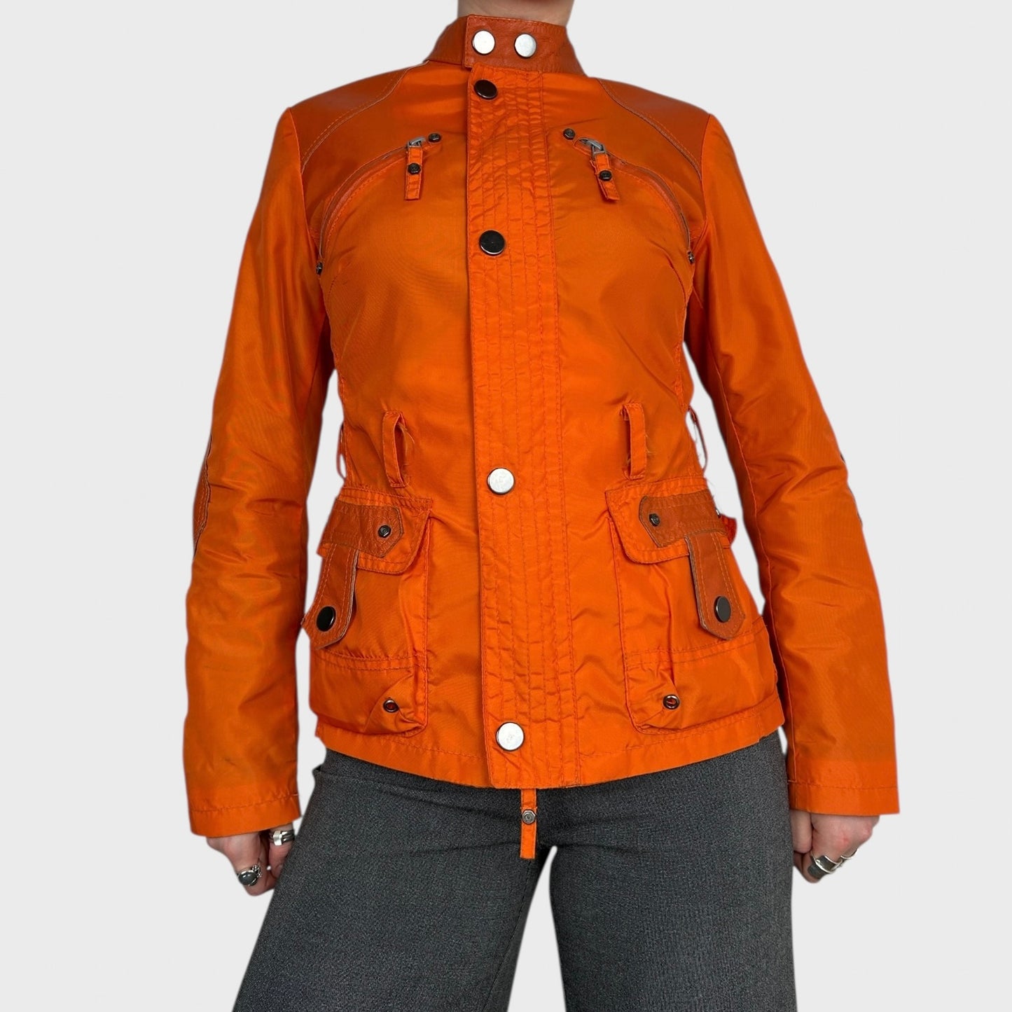 Roberto Cavalli Orange Zip Up Jacket - S