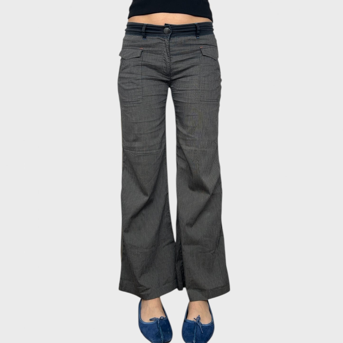 Cop Copine Pinstripe Stretch Trousers - S