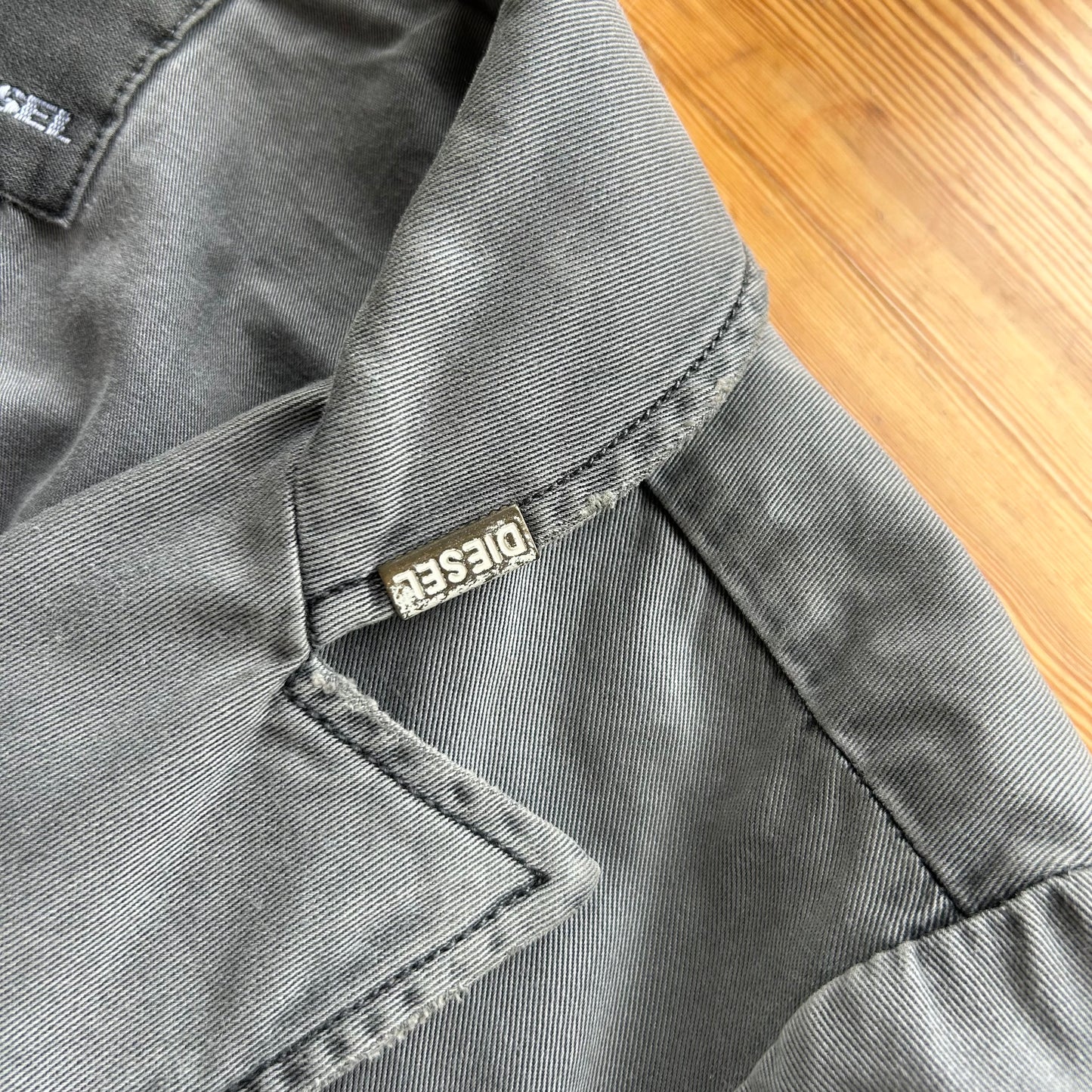 Diesel Grey Denim Button Jacket - S/M