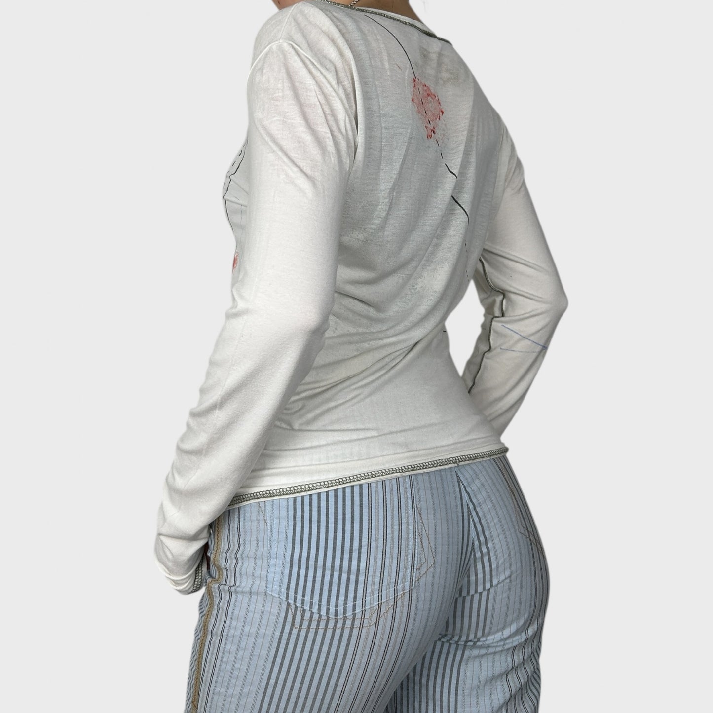 Cop Copine Slouchy Graphic Long Sleeve Top - L