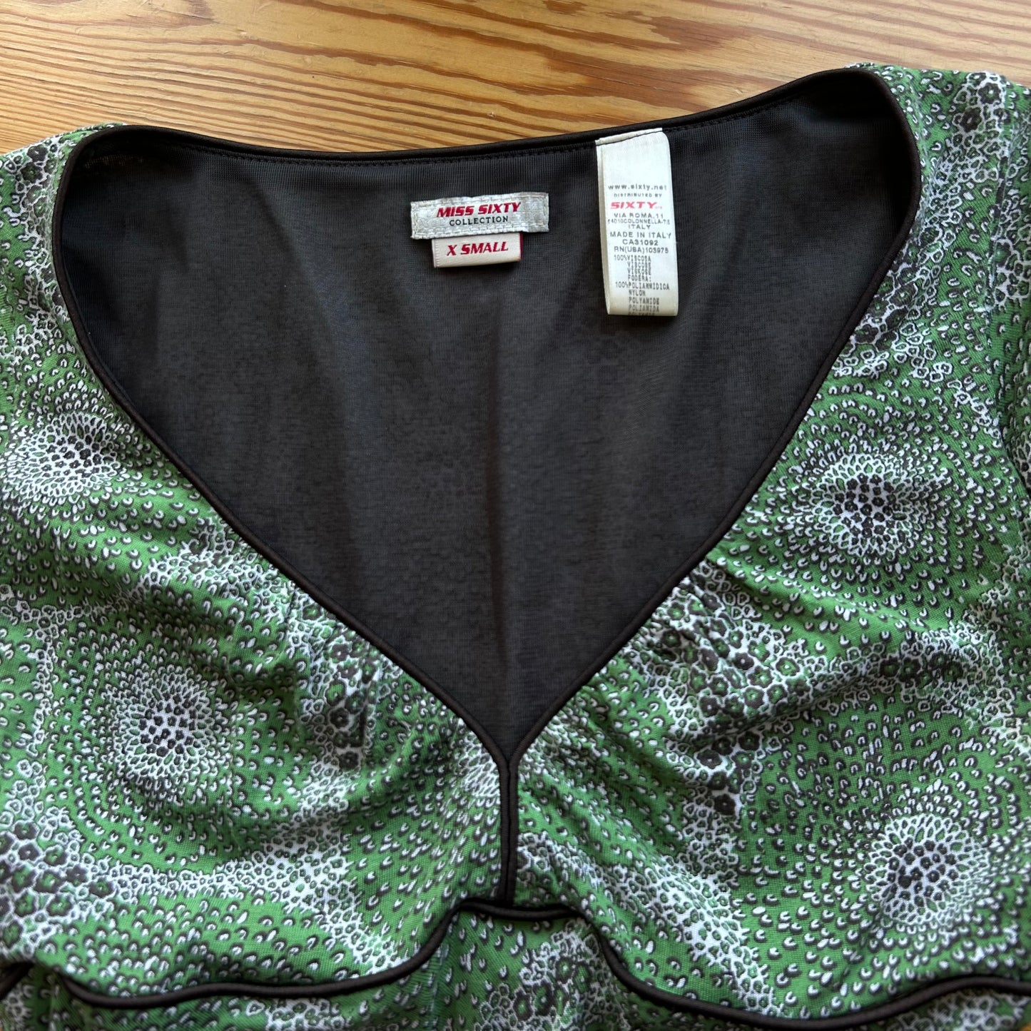 Miss Sixty Green Floral Mini Dress - XS